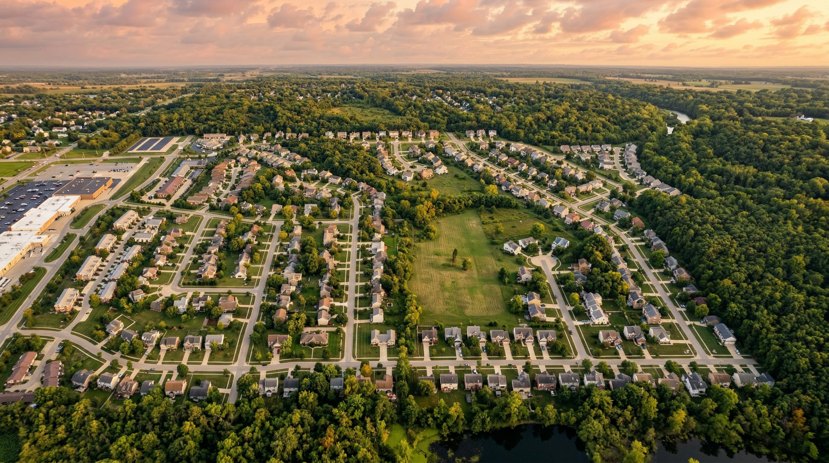 Aerial view of Stonegate community in Medina, Ohio